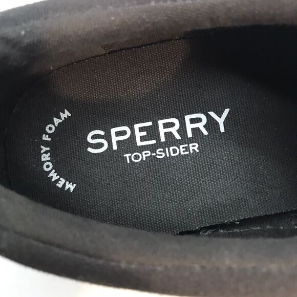 Sperry Top Sider Triple Black Skate Shoes Men's 10.5M Lace Up Low Top Sneakers - Picture 11 of 12